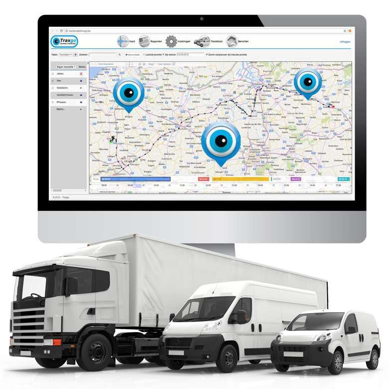 Tracking of vehicles with track & Trace systems for cars, trucks, trailers, ...